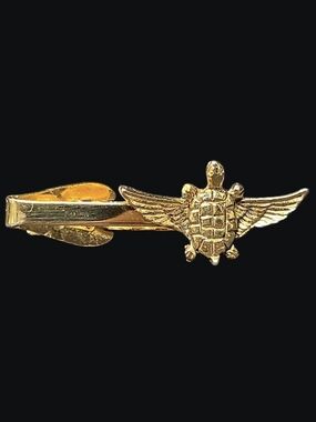 Gold-Tone Winged Turtle Emblem Tie Bar